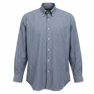 Davide Cenci Mens XL Blue Gingham Cotton Button Down Shirt Italy Roma (AA45)